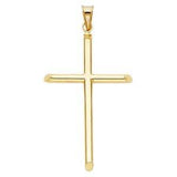 14K Yellow Gold 25mm Classic Cross Religious Pendant