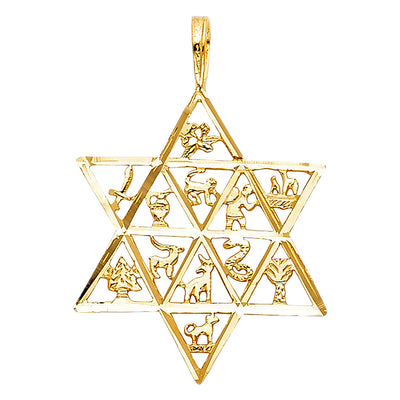 14K Yellow 12 ANIMAL STAR PENDANT
