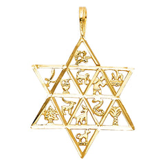14K Yellow 12 ANIMAL STAR PENDANT