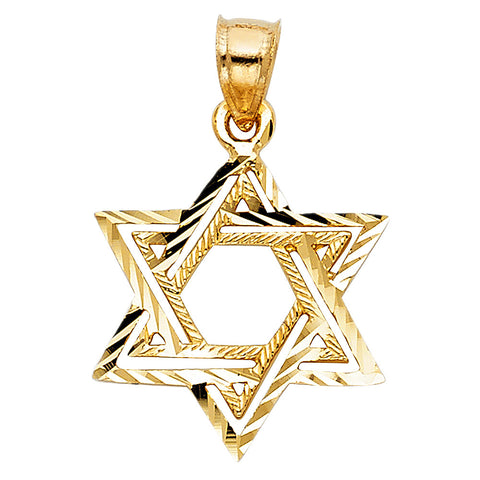 14K Yellow STAR OF DAVID PENDANT