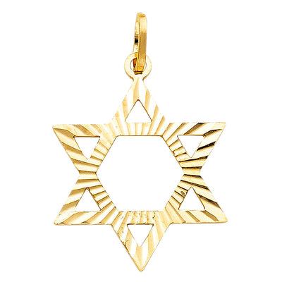 14K Yellow STAR OF DAVID PENDANT
