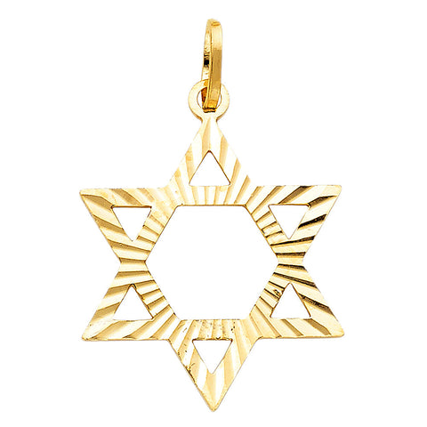 14K Yellow STAR OF DAVID PENDANT