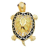 14k Yellow Gold 18mm Turtle Assorted Pendant