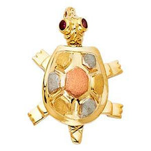 Load image into Gallery viewer, 14k Tri Color Gold 9mm Turtle Assorted Pendant