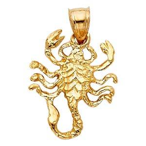 14k Yellow Gold 15mm Scorpion Assorted Pendant