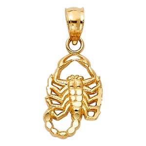 14k Yellow Gold 9mm Scorpion Assorted Pendant