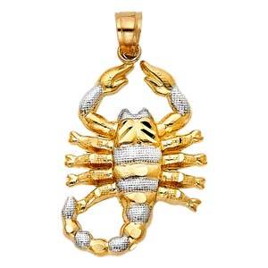 14k Two Tone Gold 20mm Scorpion Assorted Pendant