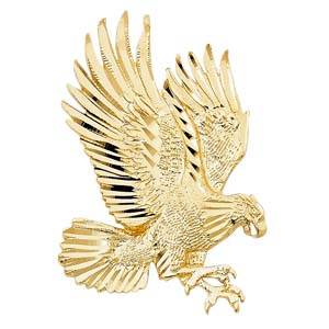 14k Yellow Gold 30mm Eagle Assorted Pendant