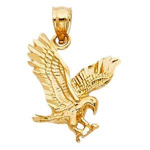 14k Yellow Gold 14mm Eagle Assorted Pendant