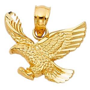 14k Yellow Gold 15mm Eagle Assorted Pendant