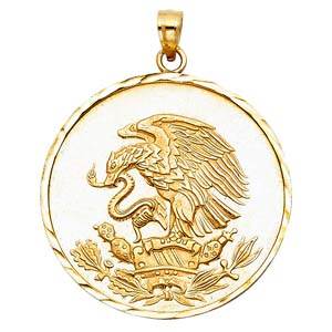 14k Yellow Gold 30mm Eagle Assorted Pendant