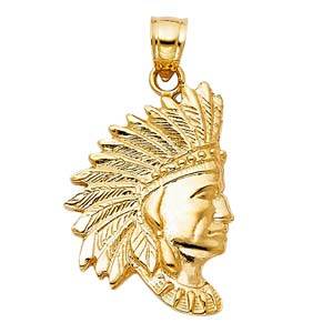 14k Yellow Gold 16mm Indian Assorted Pendant
