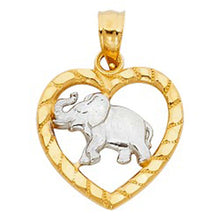 Load image into Gallery viewer, 14K Two Tone 16mm Elephant Heart Pendant