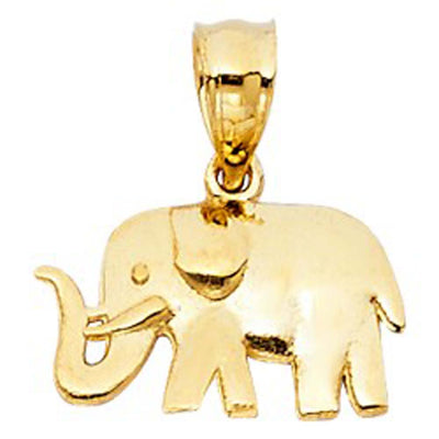14K Yellow Gold 13mm Elephant Pendant