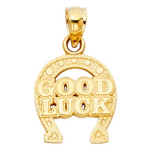 Load image into Gallery viewer, 14K Yellow Gold 12mm Lucky Horsehoe Pendant