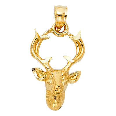 14K Yellow Gold 12mm BUCK Pendant