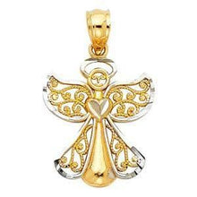Load image into Gallery viewer, 14K Gold Two Tone 14mm Angel Pendant - silverdepot
