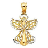 14K Gold Two Tone 14mm Angel Pendant