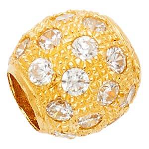 14K Yellow Gold 10mm CZ Sphere Pendant