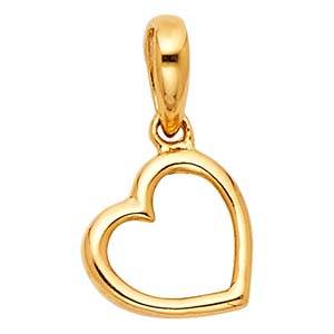 14k Yellow Gold 9mm Heart Assorted Pendant