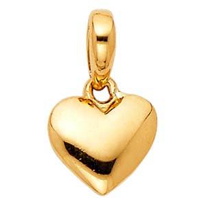 14k Yellow Gold 8mm Heart Assorted Pendant