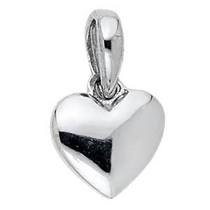 14k White Gold 8mm Heart Assorted Pendant