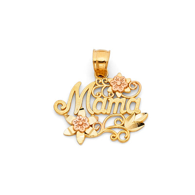 14k Two Tone Gold Mama Pendant