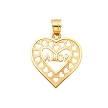 Load image into Gallery viewer, 14k Yellow Gold Amor Heart Pendant