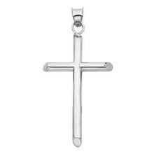 Load image into Gallery viewer, 14K White Gold 20mm Classic Cross Religious Pendant