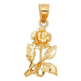 14k Yellow Gold 11mm Rose Assorted Pendant