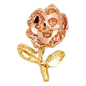 14k Two Tone Gold 8mm Rose Assorted Pendant