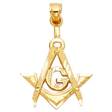 Load image into Gallery viewer, 14K Yellow Gold 23mm Freemason Masonic Pendant