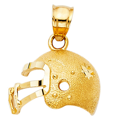 14K Yellow Gold 16mm FootBall HelmetPendant