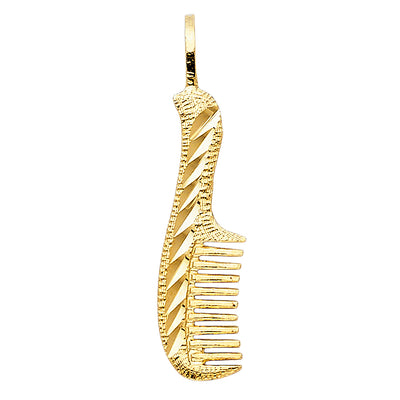 14K Yellow Gold 7mm Comb Pendant