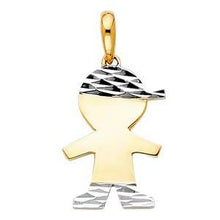 Load image into Gallery viewer, 14k Two Tone Gold 12mm Boy Pendant