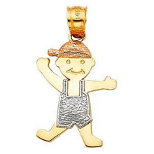 Load image into Gallery viewer, 14k Tri Color Gold 15mm Boy Pendant