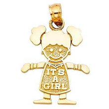 Load image into Gallery viewer, 14k Yellow Gold 16mm Girl Pendant