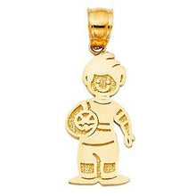 Load image into Gallery viewer, 14k Yellow Gold 10mm Boy With Ball Pendant