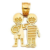 14k Yellow Gold 13mm Boy's With Ball Pendant