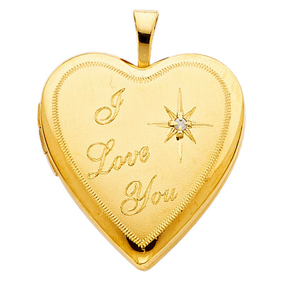 14K Yellow HEART LOCKET Pendant 3.1grams