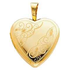 14K Yellow HEART LOCKET Pendant 2.1grams