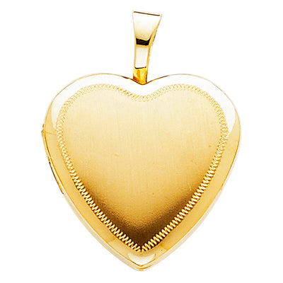14K White HEART LOCKET Pendant 2.1grams