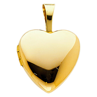 14K Yellow Gold Heart Locket Pendant 1.2grams