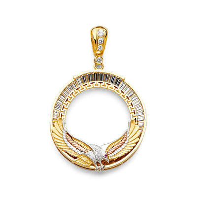 14K Yellow CZ EAGLE CZ Frame 29.2grams