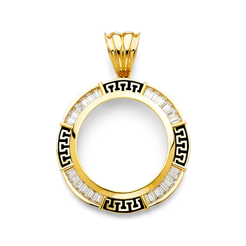 14K Yellow CZ GREEK CZ Frame 20.8grams