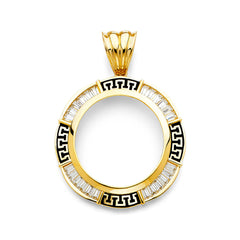 14K Yellow CZ GREEK CZ Frame 20.8grams