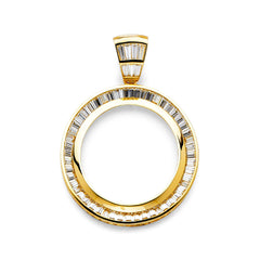 14K Yellow BAGUETTE CZ Frame 21.2grams