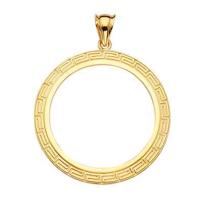 14K Yellow Gold Round Gold Pendant