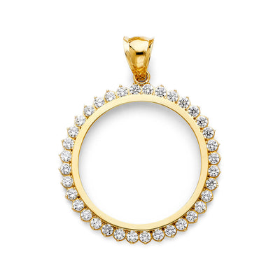 14K Yellow RD CZ Frame 11.3grams