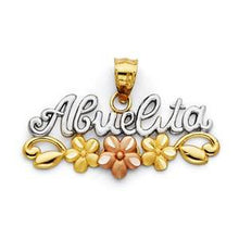 Load image into Gallery viewer, 14k Tri Color Gold Abuelita Petite Pendant With Flowers
